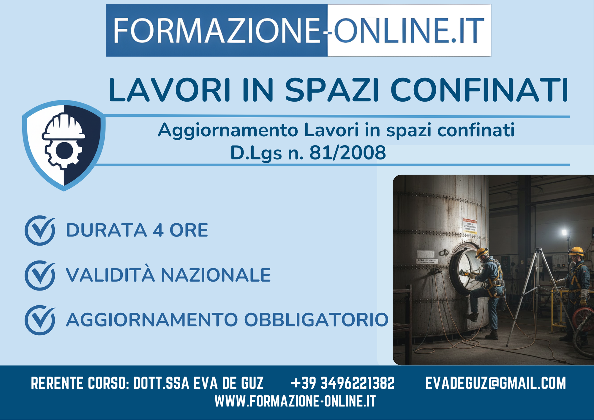Aggiornamento Lavori in spazi confinati